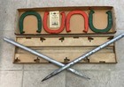 Vintage 1963 Diamond Double Ringer Horseshoe Set 2   Lb Complete Box Stakes Usa