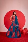Rayon Navratri Lehenga Choli Multicolor Printed Garba Outfit Ready To Wear