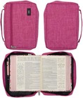 Christian Art Gifts Polyester Bible Cover Case For Men   Women  Pink  Large