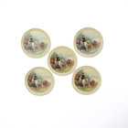 Vtg Set 5 Celluloid Coasters Equestrian Fox Hunt Scene English Country Decor