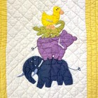 Pottery Barn Kids Baby Crib Quilt Jungle Animal Zoo Blue Yellow Gingham
