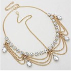 Hair Head Bridal Chain Crystal Forehead Tiara Jewelry Gold Headpiece