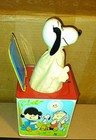 Mattel Snoopy Jack-in-the-box Music Box Tin Toy Peanuts 1969 Vintage