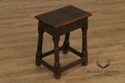 Antique English Carved Oak Joint Stool