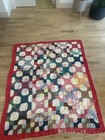 Vintage Handmade Snowball Scrap Quilt Hand Quilted Patchwork 62x73 Cutter