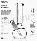 Grav   Small 7    Round Base Water Pipe Bong  Ice Pinch  Removable Stem  Clear