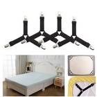 4x Bed Suspender Straps Mattress Fastener Holder Triangle Grippers Sheet Clips 