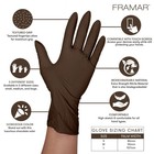 Framar Brown Nitrile Gloves Medium  Disposable Latex Mocha