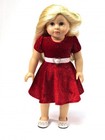 Red Sparkle Dress And Coat Fits 18  American Girl Doll Clothing