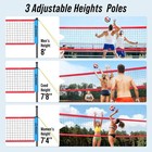 Volleyball Net Set 32ft With Adjustable Height Metal Poles Durable Net Outdoor