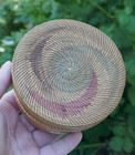 Vintage Northwest Coast Makah Native Hand Woven Treasure Basket W  Bird Design