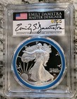 2022-w Proof Silver Eagle Pcgs Pr70 Advanced Release Emily Damstra Mds 1oz