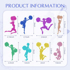 Glitter Cheerleading Cupcake Toppers - 48 Colorful Gymnast Girl Picks
