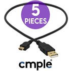 5 Pack Mini Usb Cable 1 5 Feet  A To B Usb Cord Data Sync Charge Gps Pos Machine
