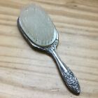 Vintage 1950s Handheld Victorian Style Silver Plated Floral Vanity Hair Brush