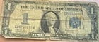 1934  1 One Dollar Bill Silver Certificate Funny Back Note Blue Seal