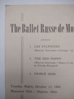 The Ballet Russe De Monte Carlo Souvenir Program Memorial Hall Dayton Oh 1943