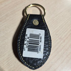Dooney   Bourke Vintage Leather Duck  Key Ring Fob Black   Tan Leather Gold