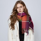 Plaid Blanket Scarf For Women - Soft Cozy Long Pashmina Shawl Wrap Winter