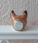 Halcyon Days Pottery Fox Head Stirrup Cup Ceramic Fox Head