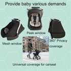 3-in-1 Car-seat Canopy Cover - Protective Carseat Sun Shade Canopy With Privacy 