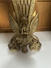 Vintage 38    Brass Peacock Fan Fireplace Screen Art Deco Victorian