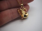 Swan Cremation Keepsake Pendant 14k Gold Plated Jewelry Urn For Ashes