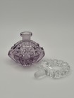 1920s Czech Amethyst Cut Crystal Perfume Bottle     Selenium Uv Glow