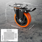 4 Inch Caster Wheels  Casters Set Of 4  Heavy Duty Casters With Brake 2200 Lbs  