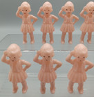 Miniature Mini Celluloid Plastic Girl Dollhouse Dolls Figures 2  Lot Of 11 Vtg