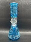 8  Blue Net Tobacco Hookah Water Pipe Bong Glass    Free Screens 