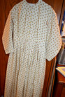 Civil War Victorian Cotton Day Dress Handmade Sprig Wberries On Cream - L xl