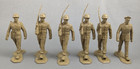 Marx Battleground Marching Soldiers Tan Plastic Vintage 1960s Playset Lot Of 6