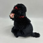 Ty Beanie Buddies Gigi Black Poodle Plush W  Tag Red Bow Collar Stuffed Animal