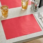 1000 Dinner Scallop Placemats 13 2 x 9 5  Red Single Use Paper Red
