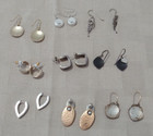 Mixed Lot Of 9 Pairs Of Vintage Mixed Metal Earrings