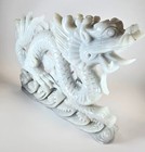 7 6 Pound White Jade Dragon Statue  Hand Carved  Ice Xiu Yan Jade  Xiu Yu Jade