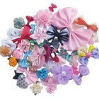 Mix Bulk 50 Pcs Ribbon Flowers Bows Craft Wedding Ornament Appliques A0241