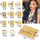 220 Pcs Gold Hair Jewelry Braid  Tuefuzy Accessory  Dreadlock 