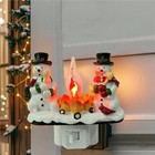 Plug-in Resin 3d Snowman Night Light   Flameless Led Candle Lamp   Christmas Hol