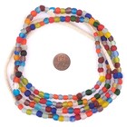 Multicolor Recycled Glass Beads 7mm Ghana African Sea Glass Round 26 Inch Strand