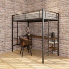 Twin Size Loft Bed With Desk   Shelf Metal Bed Frame For Kids Teen Bedroom black
