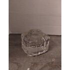 Antique Victorian Square Glass Inkwell Crystal Ink Pot