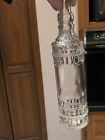 Vintage 12  Tall Clear Glass Bottle Raised Design With Rope Pattern Pretty