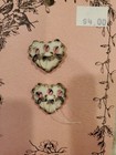 Vintage Dogwood Lane Ceramic Buttons - 2 Heart Shaped