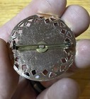 Antique Or Vintage Padre Pio Brooch Pin Button Icon Prayer Picture Catholic Vtg