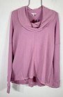 Lucky Brand Womens Blouse M Waffle Knit Pink Cowl Neck Long Sleeve Shirt Top Nwt