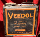 Vintage Early Rare Metal Veedol Square Motor Oil Can Bottle gas  sign No Cap