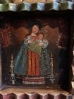 Hand-carved painted Vintage Peruvian Retablo With The Madonna And Child 26659