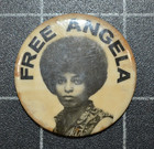 Black Panther Party - Free Angela Button - Original Union Made 1970 1971